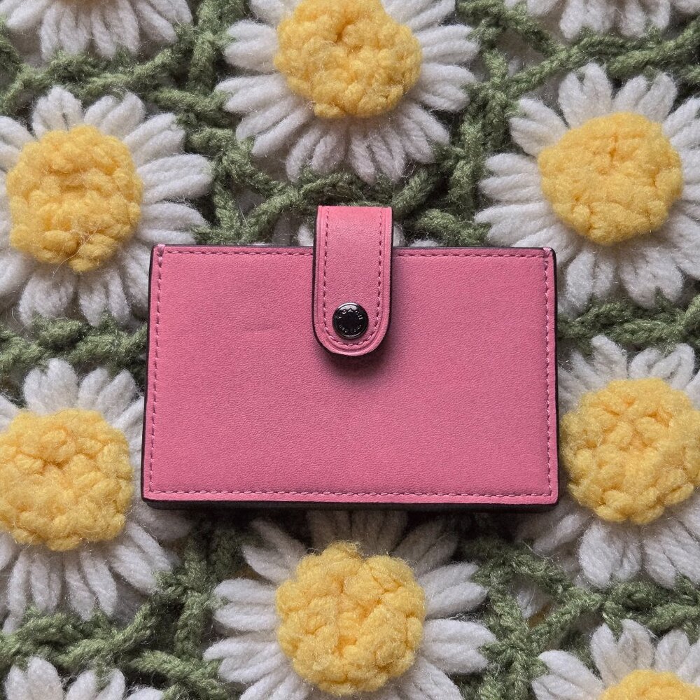 Coach Accordion Pink Colorblock Card Case